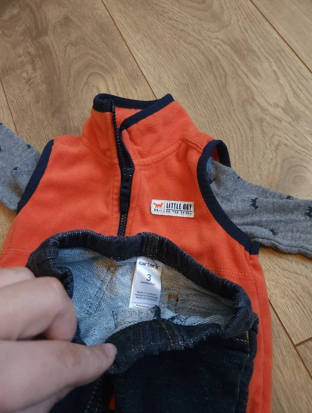 Carter's 3m Baby Boy Fleece Vest Outfit